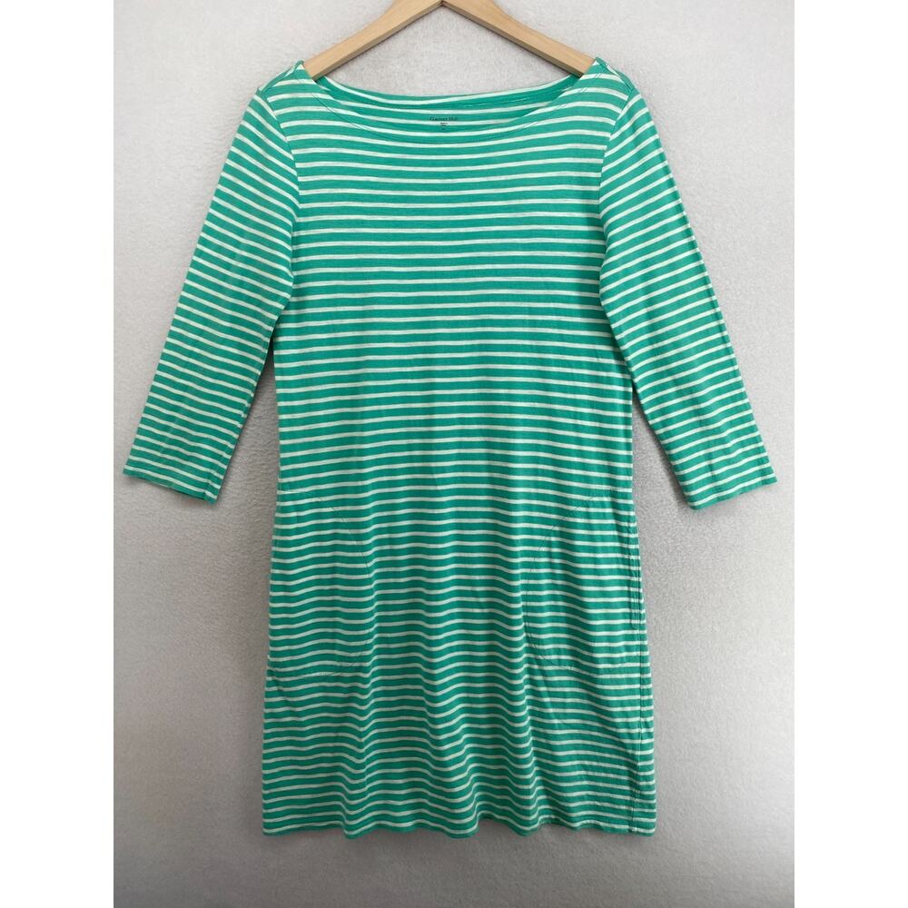 GARNET HILL Dress 6 Sailor Stripe Pullover Shift Cotton 3/4 Sleeve Boatneck